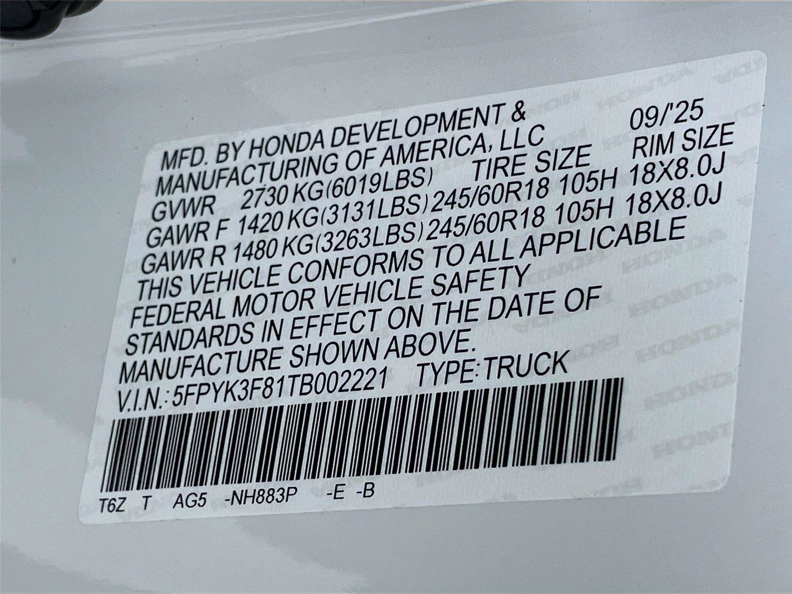 New 2026 Honda Ridgeline Black Edition image 25