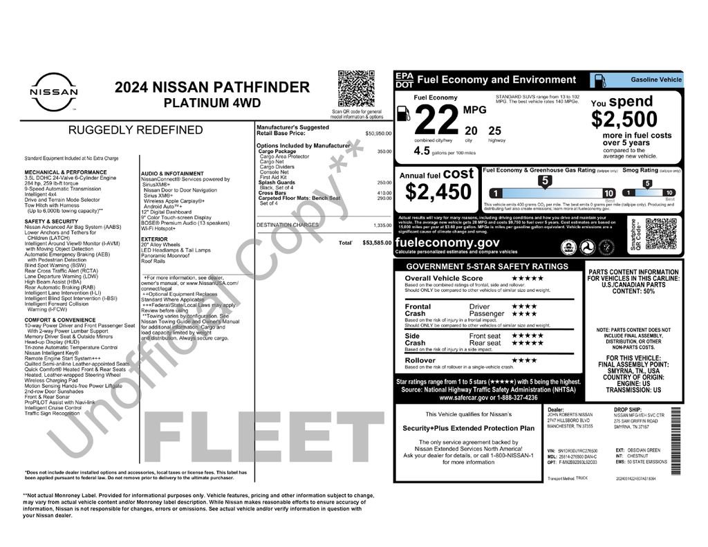 Used 2024 Nissan Pathfinder Platinum w/ Cargo Package image 69