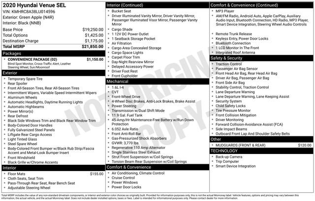 Used 2020 Hyundai Venue SEL w/ Convenience Package image 7