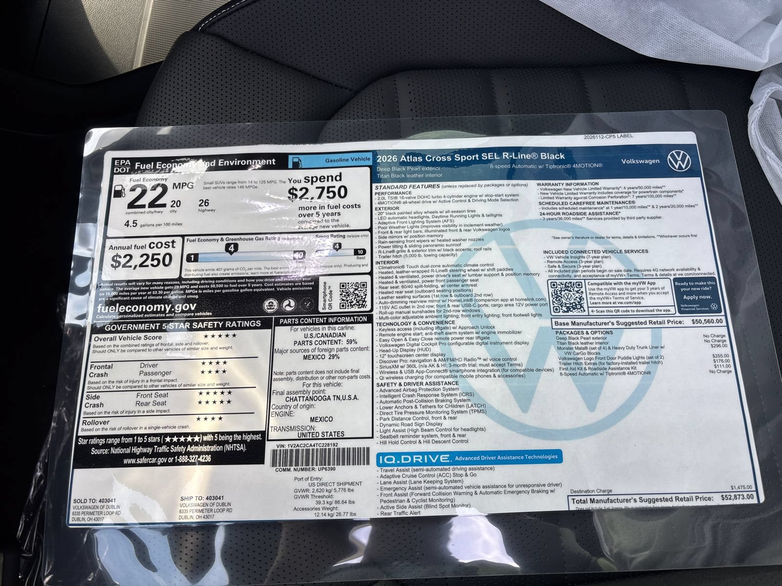 New 2026 Volkswagen Atlas Cross Sport SEL R-Line AWD/4WD image 20
