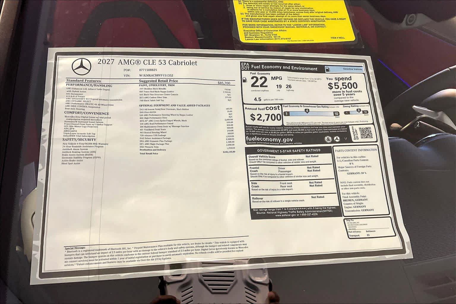 New 2027 Mercedes-Benz CLE 53 AMG 4MATIC Cabriolet image 18