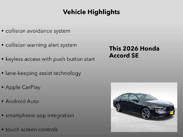 New 2026 Honda Accord SE image 10