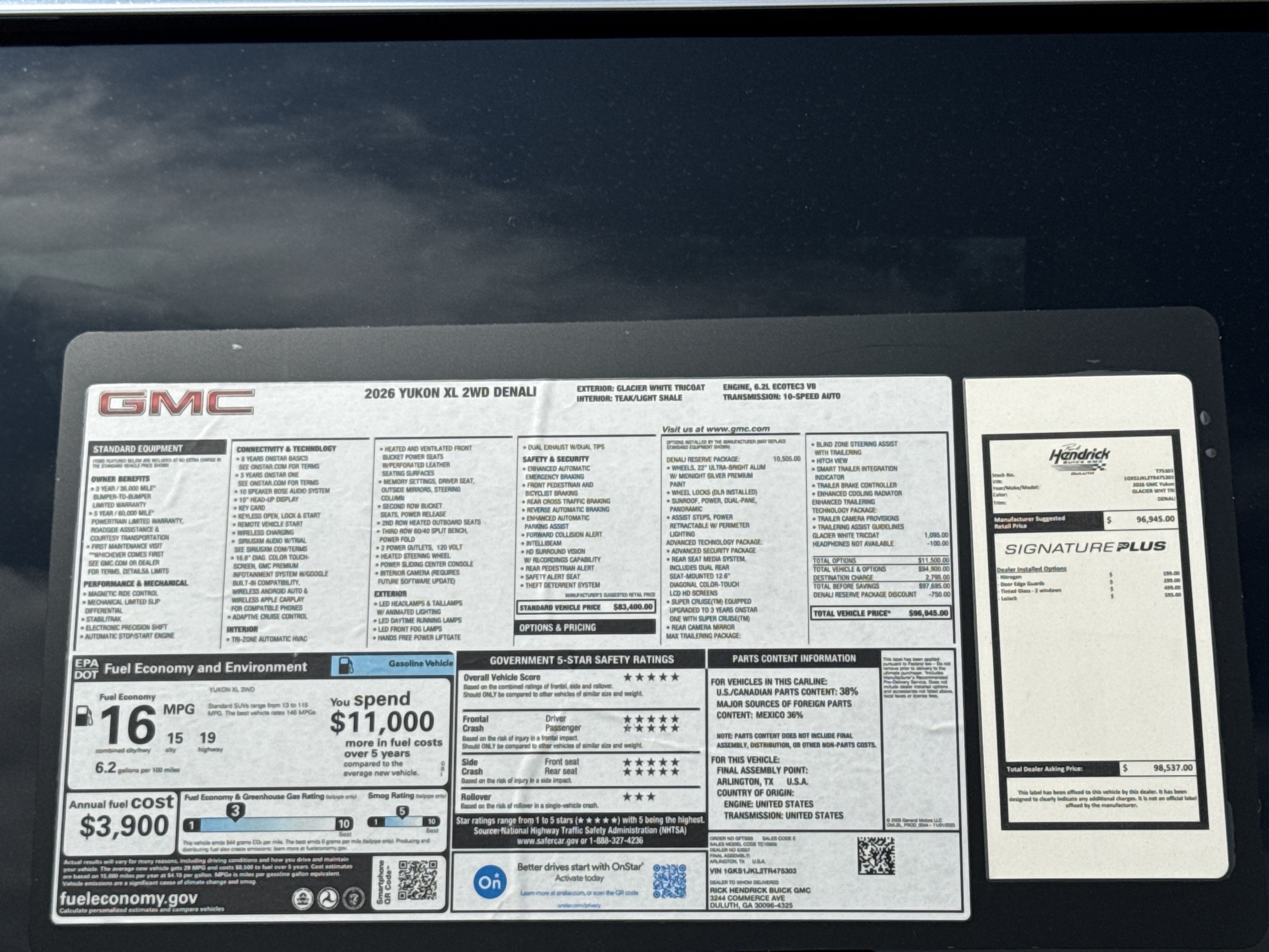 New 2026 GMC Yukon XL Denali w/ Denali Reserve Package RWD image 43