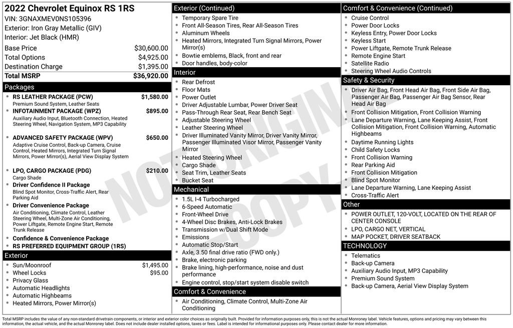 Used 2022 Chevrolet Equinox RS w/ RS Leather Package image 5