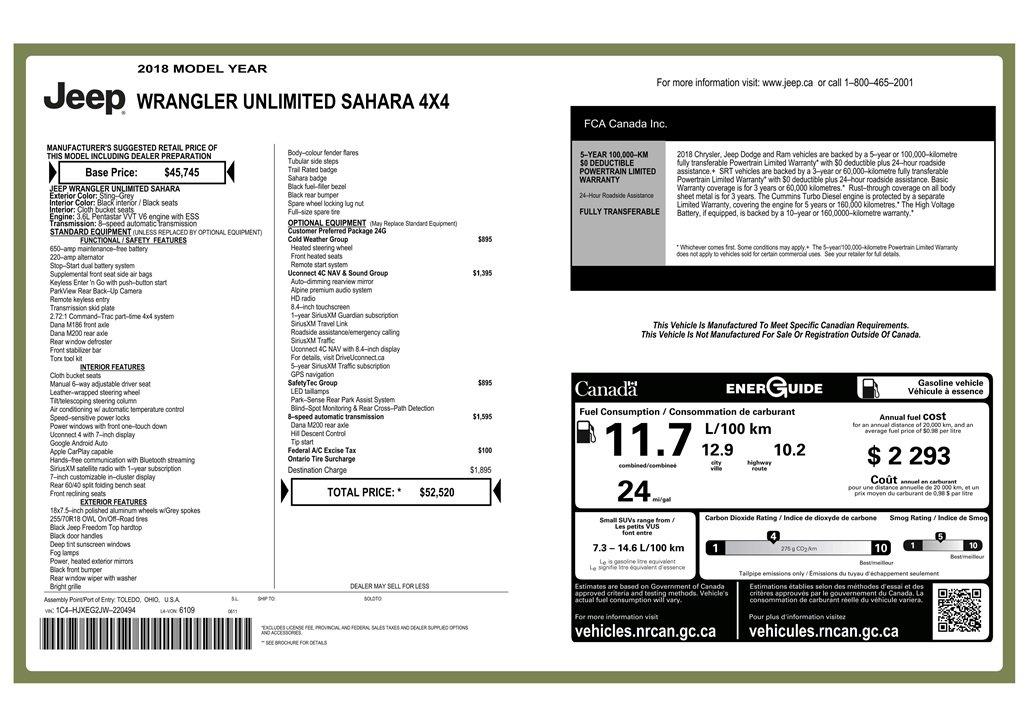 Used 2018 Jeep Wrangler Unlimited Sahara w/ Uconnect 4C Nav & Sound Group image 9