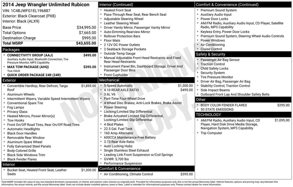 Used 2014 Jeep Wrangler Unlimited Rubicon w/ Connectivity Group