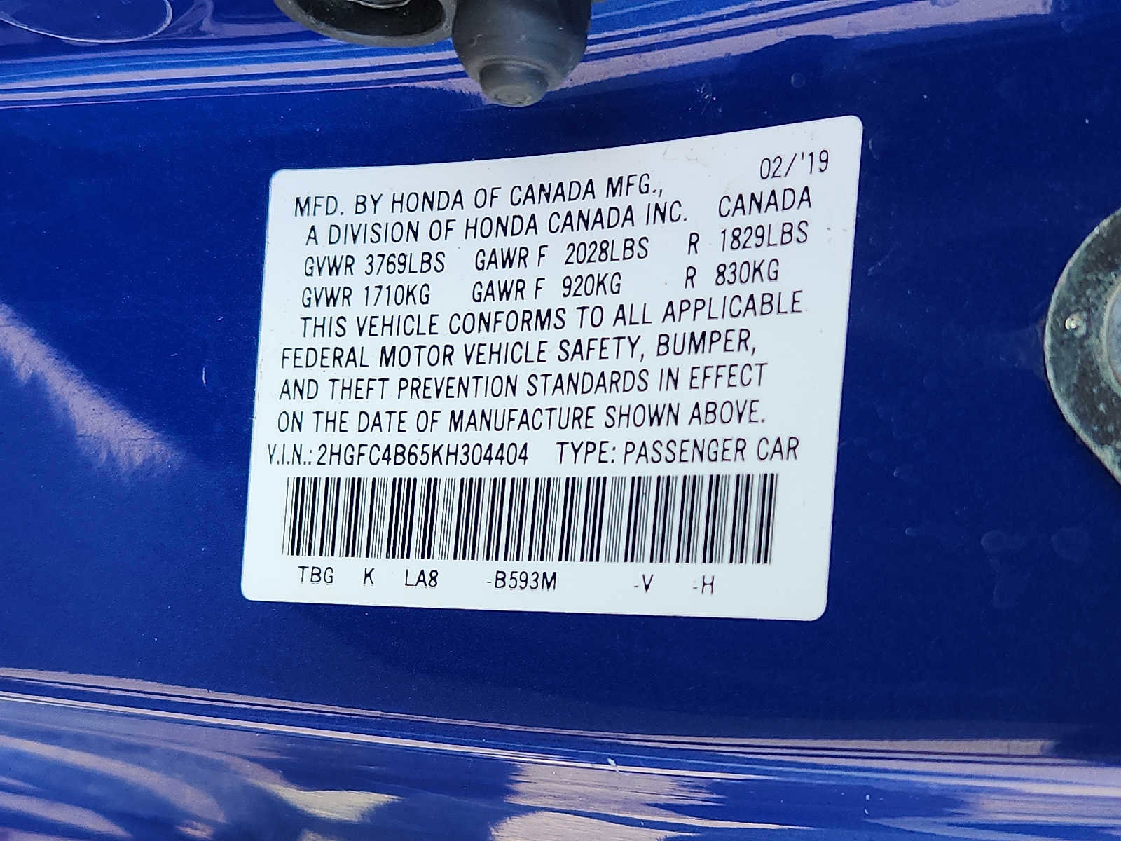 Certified 2019 Honda Civic LX image 25