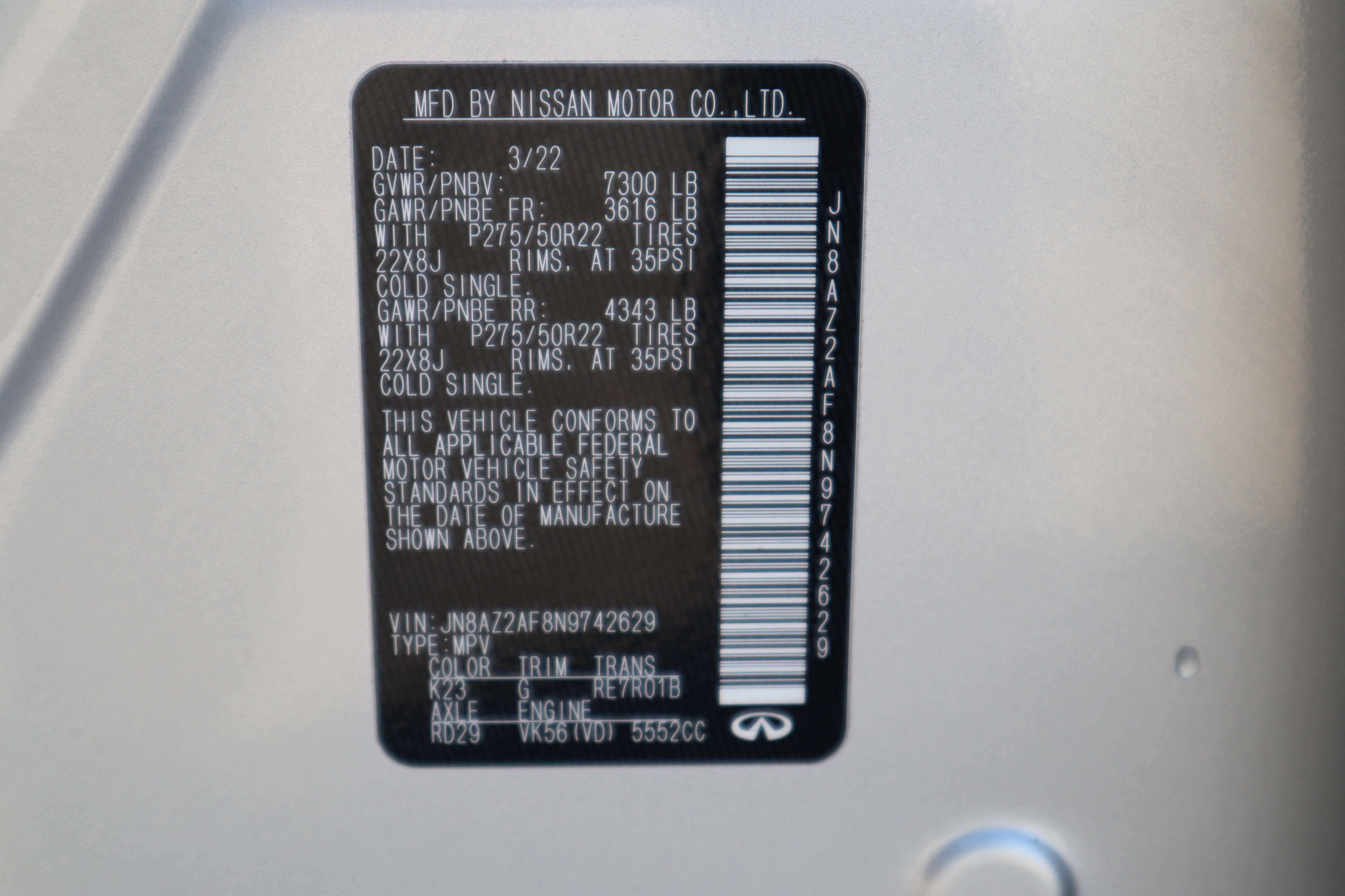 Used 2022 INFINITI QX80 Premium Select w/ Cargo Package image 38