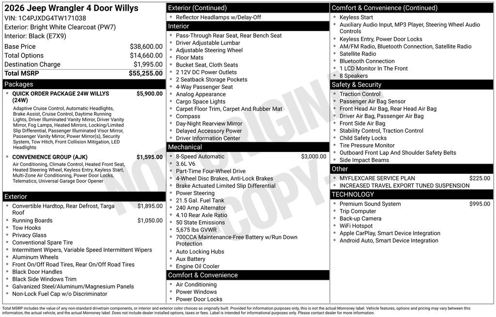 New 2026 Jeep Wrangler Unlimited Sport AWD/4WD image 4