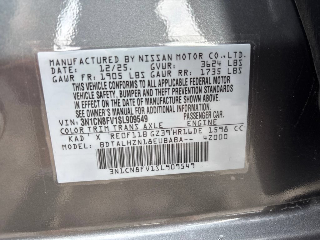 Certified 2025 Nissan Versa SR w/ Trunk Package FWD image 10