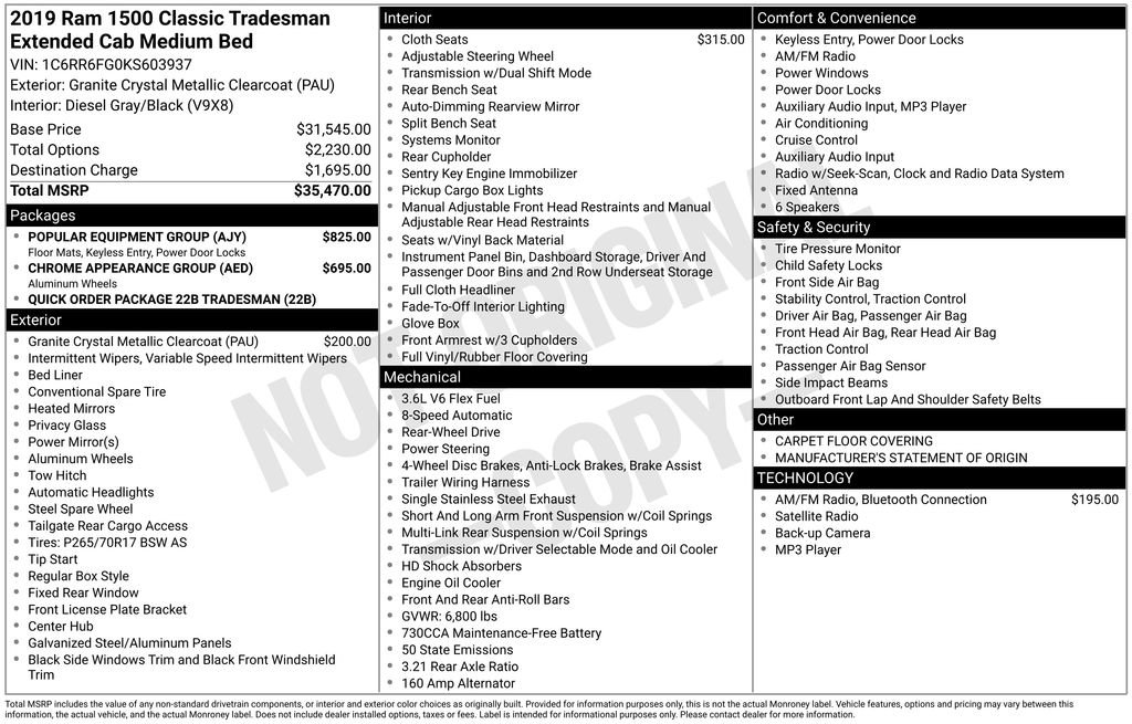 Used 2019 RAM 1500 Tradesman w/ Popular Equipment Group image 50