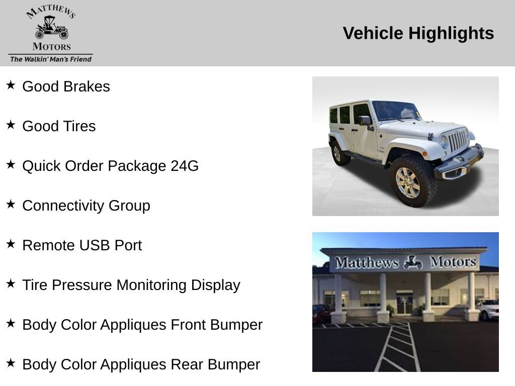 Used 2016 Jeep Wrangler Unlimited Sahara w/ Connectivity Group image 11