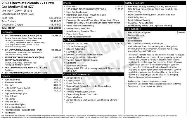 Certified 2023 Chevrolet Colorado Z71 w/ Z71 Convenience Package 2 AWD/4WD image 5