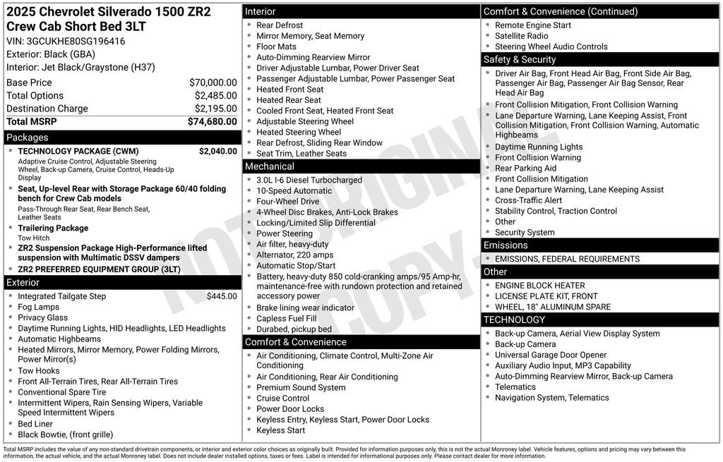 Used 2025 Chevrolet Silverado 1500 ZR2 w/ Technology Package image 2