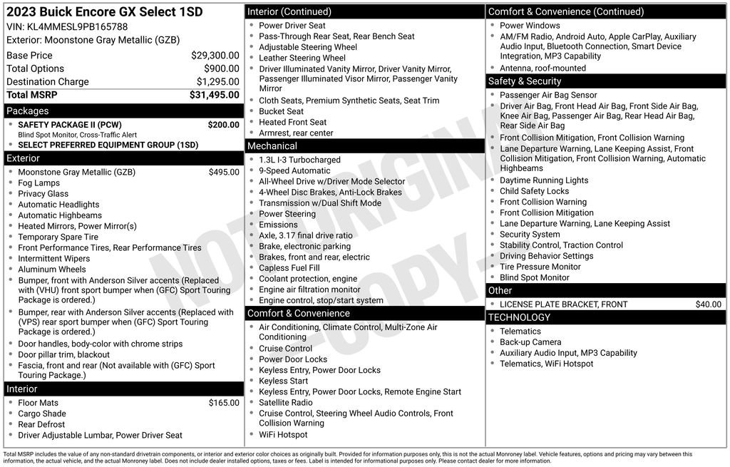 Certified 2023 Buick Encore GX Select w/ Safety Package II AWD/4WD image 3