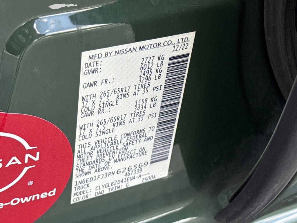 Certified 2023 Nissan Frontier SV w/ Technology Package image 47