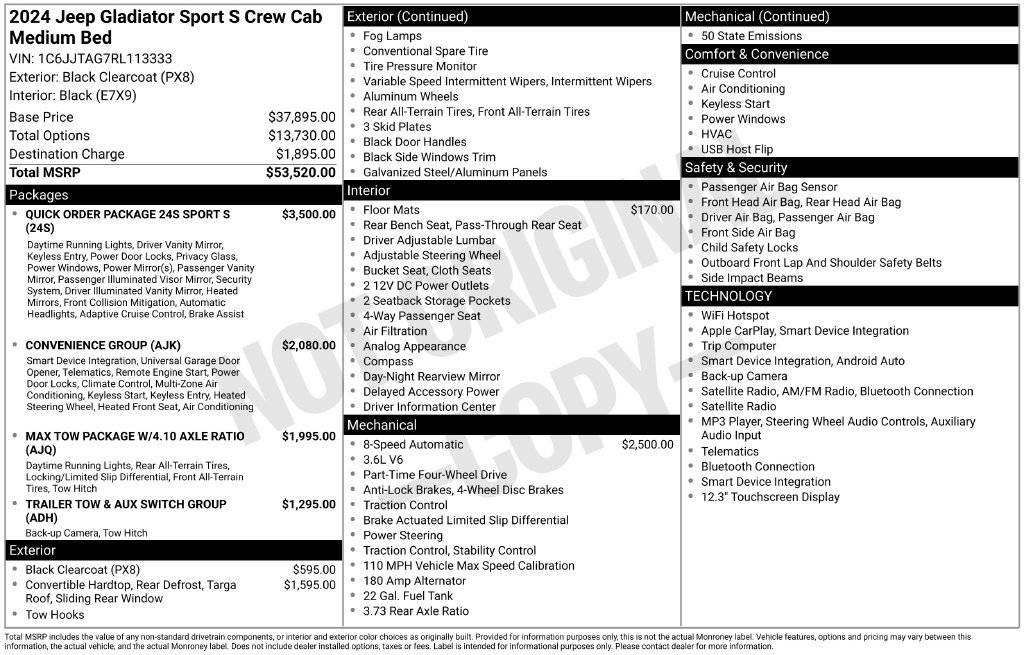 Used 2024 Jeep Gladiator Sport AWD/4WD image 21