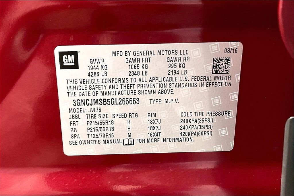 Used 2016 Chevrolet Trax LTZ w/ LPO, Protection Package image 37