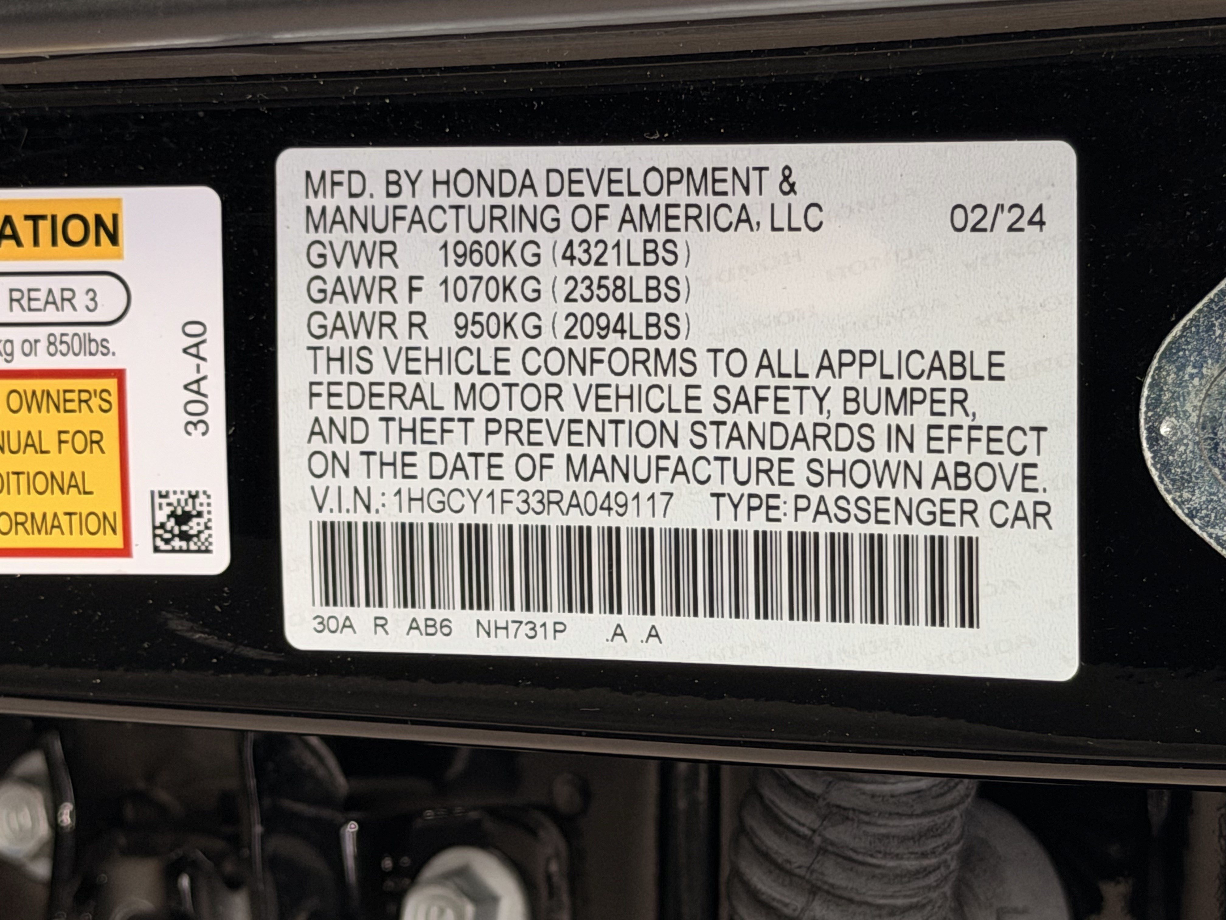 Certified 2024 Honda Accord EX image 26