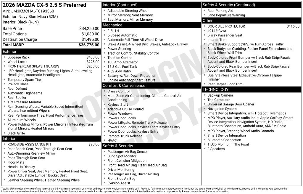 New 2026 MAZDA CX-5 Preferred AWD/4WD image 10