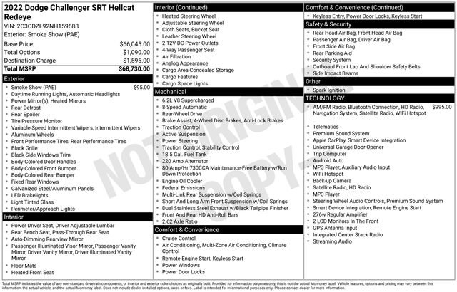 Used 2022 Dodge Challenger SRT Hellcat Redeye RWD image 28