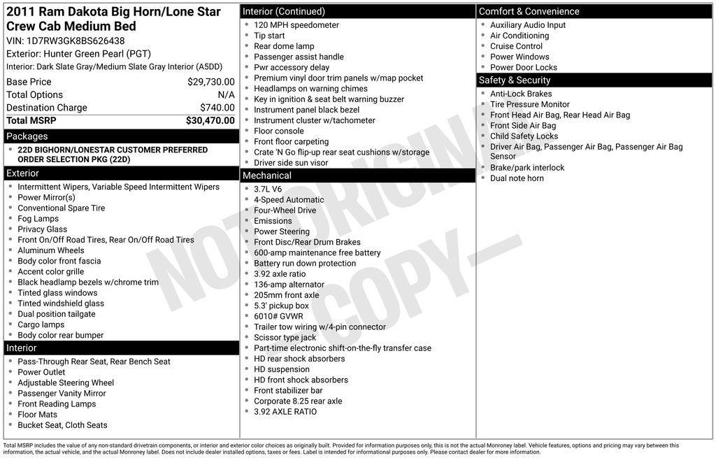 Used 2011 Dodge Dakota Big Horn image 36