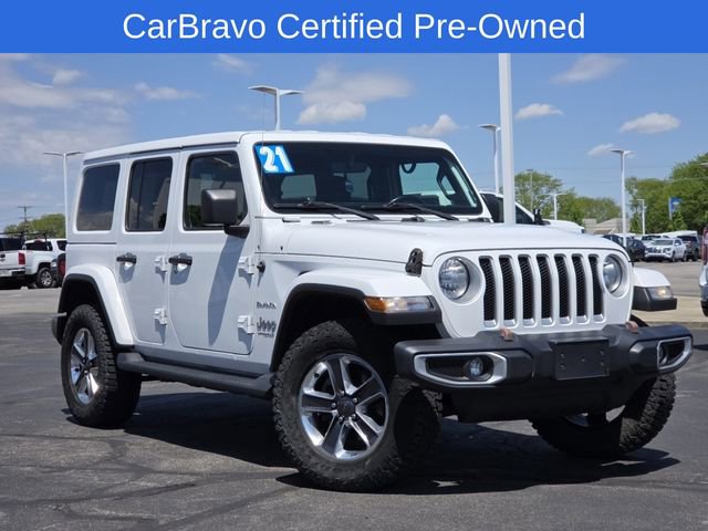 Used 2021 Jeep Wrangler Unlimited Sahara w/ Uconnect 4C Nav & Sound Group AWD/4WD image 2