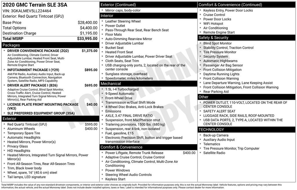Used 2020 GMC Terrain SLE w/ Driver Convenience Package FWD image 38