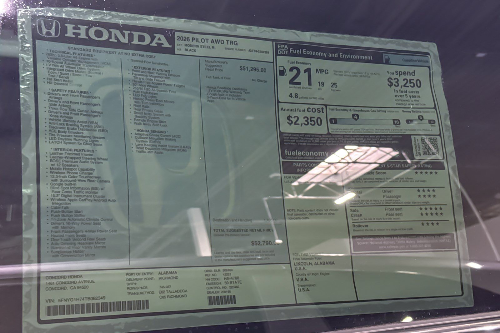 New 2026 Honda Pilot Touring image 36