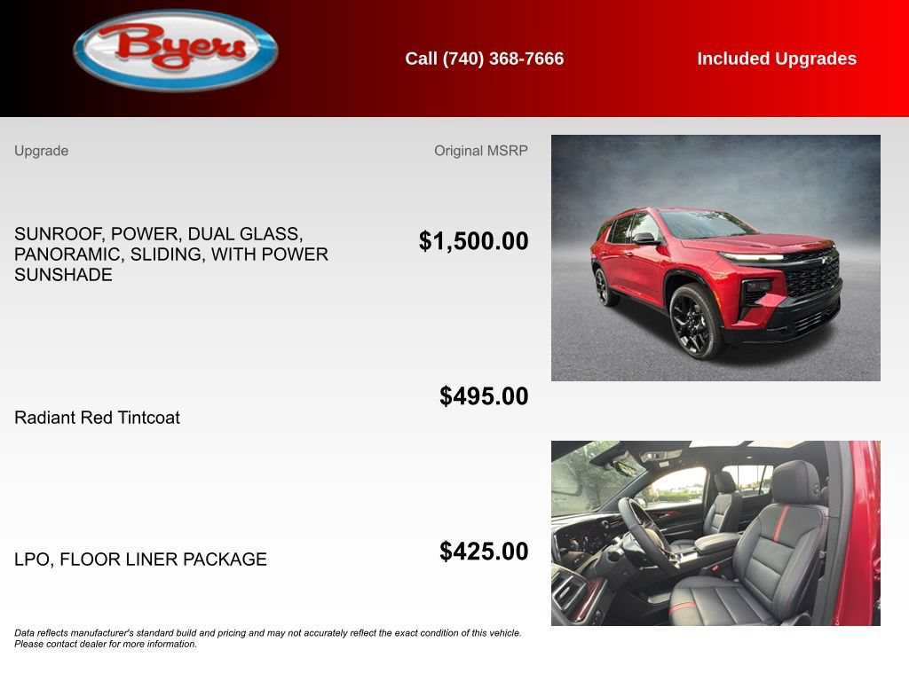 Used 2026 Chevrolet Traverse RS w/ LPO, Floor Liner Package AWD/4WD image 5