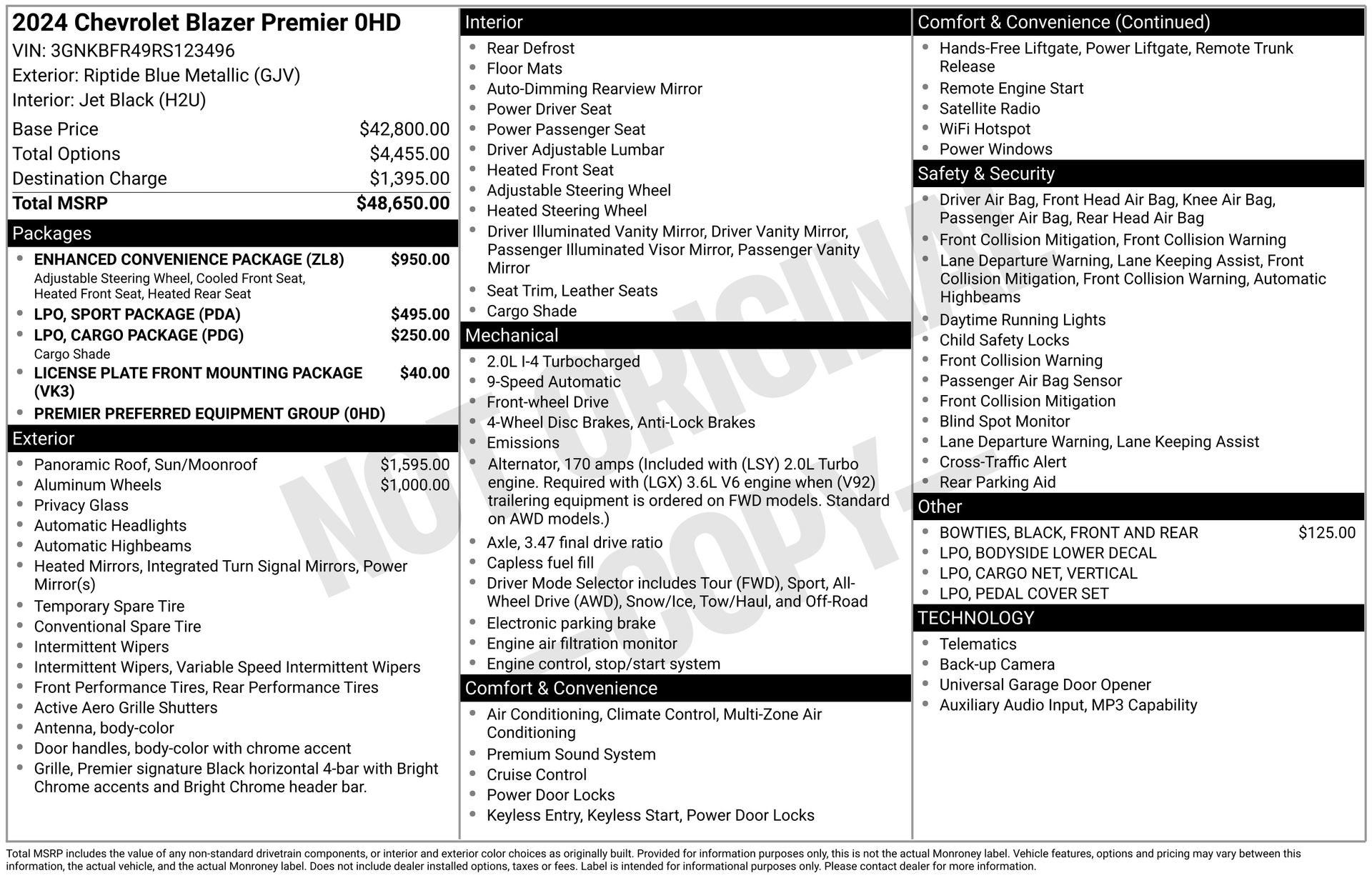 Used 2024 Chevrolet Blazer Premier w/ Enhanced Convenience Package image 31