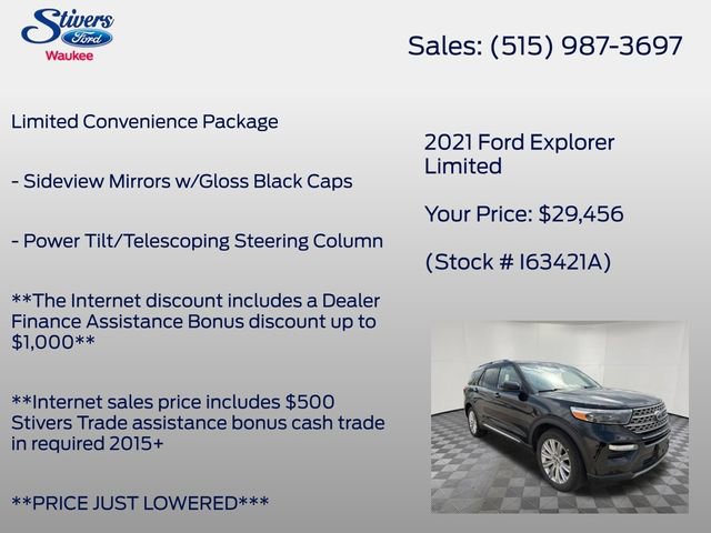 Used 2021 Ford Explorer Limited w/ Equipment Group 301A AWD/4WD image 16