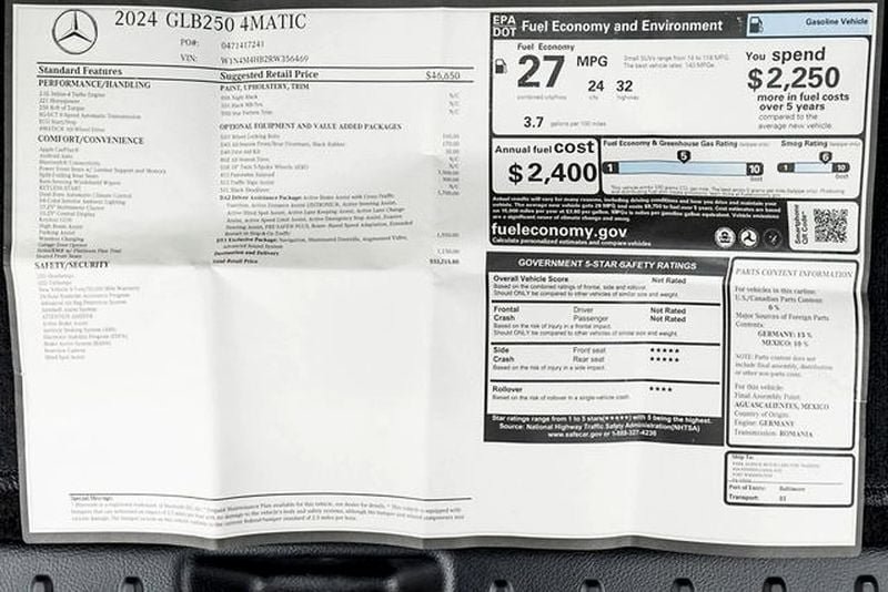 Used 2024 Mercedes-Benz GLB 250 4MATIC w/ Driver Assistance Package image 53