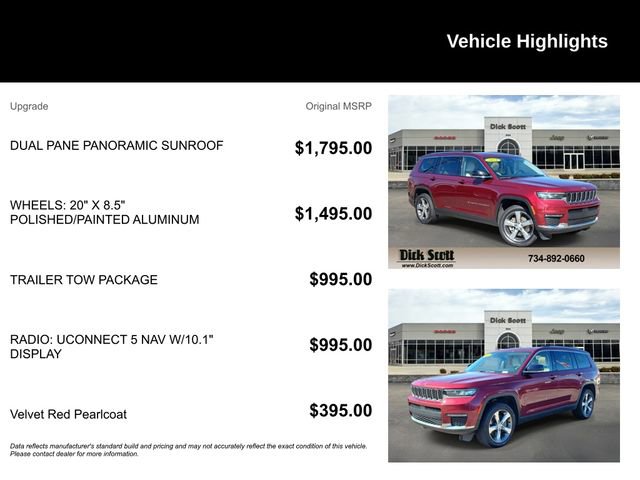 Used 2021 Jeep Grand Cherokee L Limited w/ Trailer Tow Package image 5