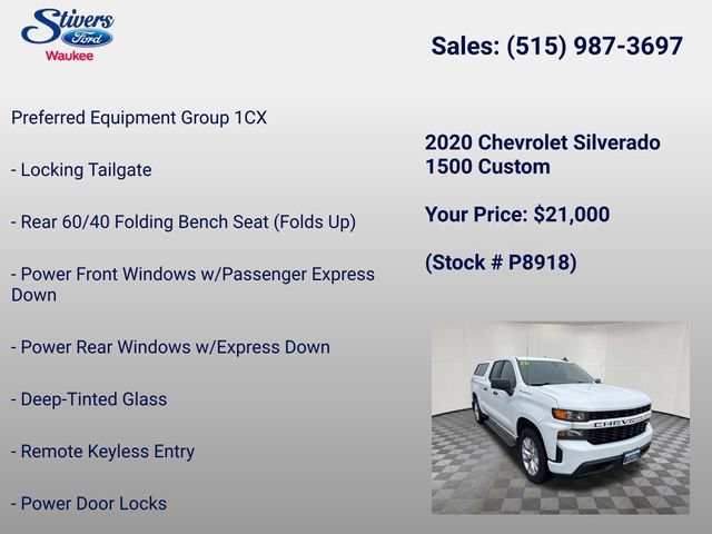 Used 2020 Chevrolet Silverado 1500 Custom w/ Custom Value Package image 7
