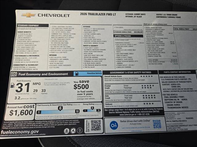 New 2026 Chevrolet TrailBlazer LT w/ Convenience Package FWD image 15