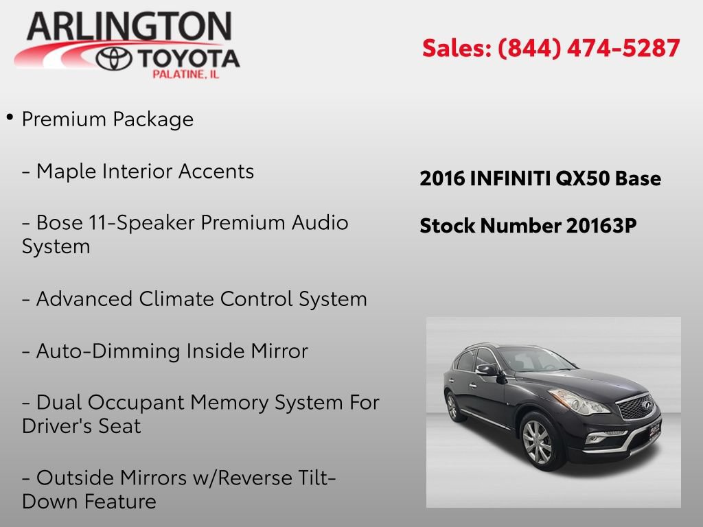 Used 2016 INFINITI QX50 AWD w/ Premium Plus Package image 2