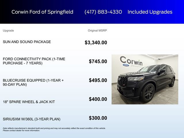 New 2026 Ford Explorer ST w/ Sun And Sound Package RWD image 5