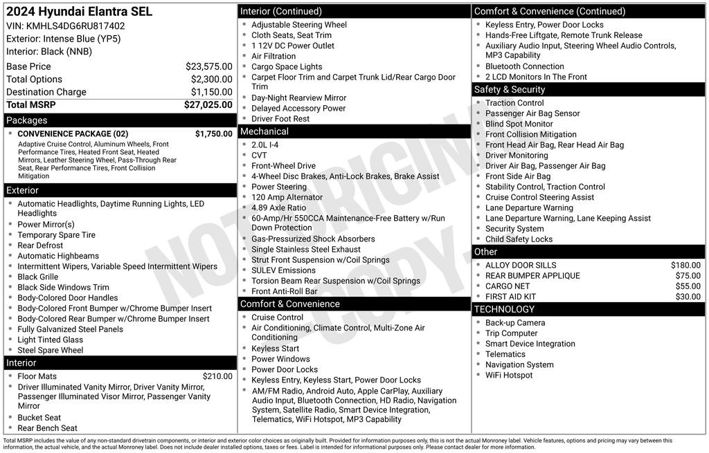 Used 2024 Hyundai Elantra SEL w/ Convenience Package image 31