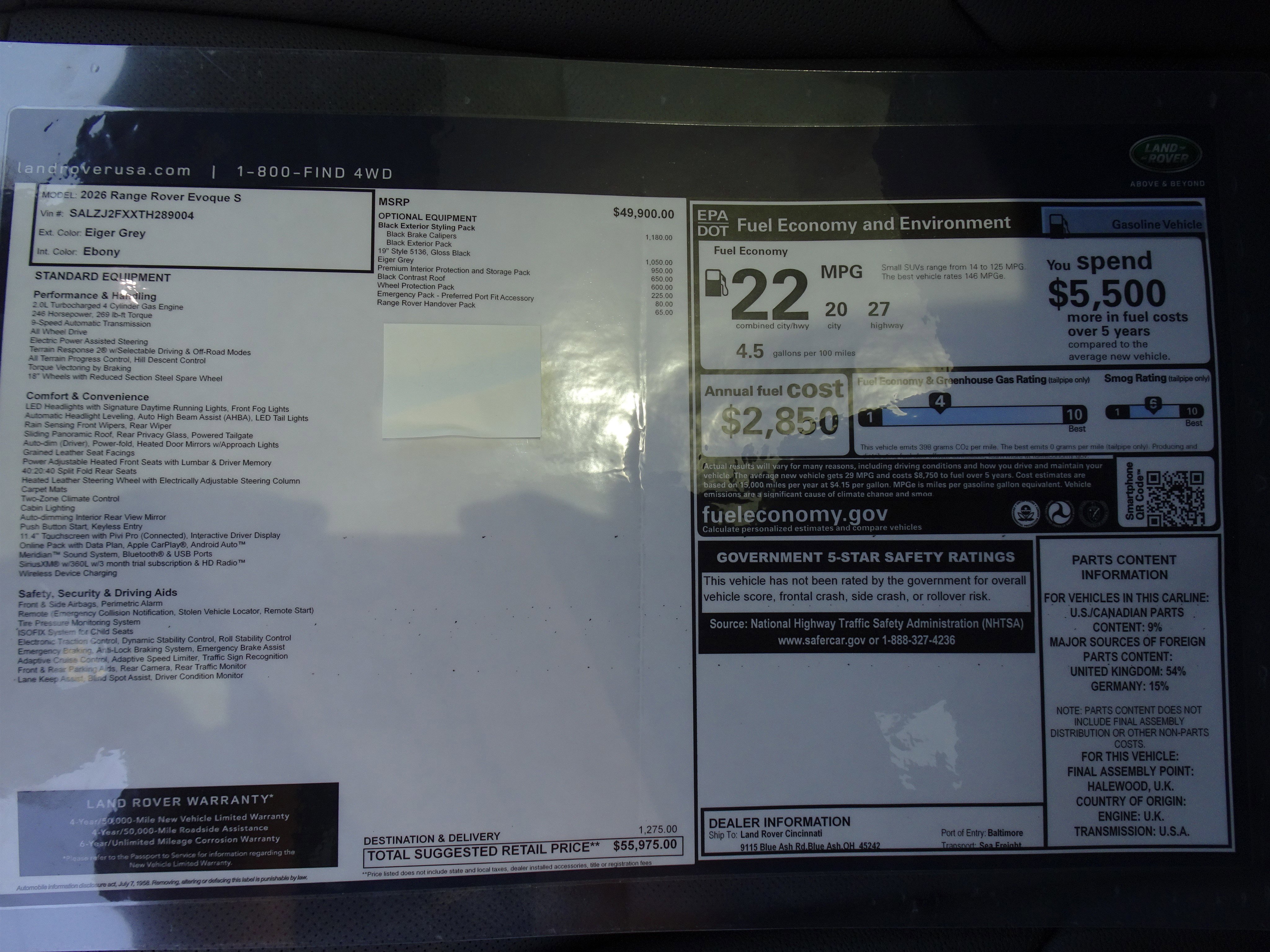 New 2026 Land Rover Range Rover Evoque S image 6