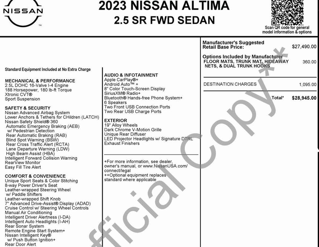 Used 2023 Nissan Altima 2.5 SR image 3