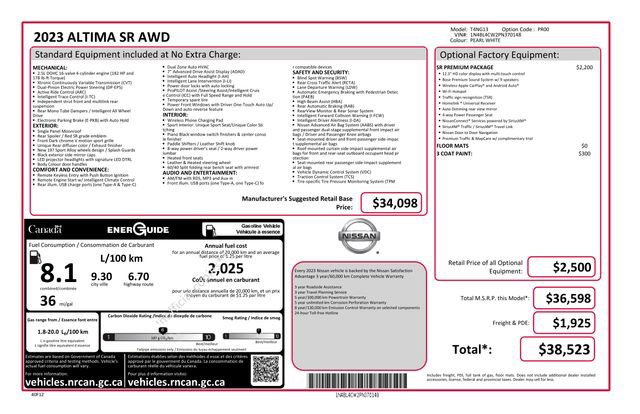 Used 2023 Nissan Altima 2.5 SR AWD/4WD image 7