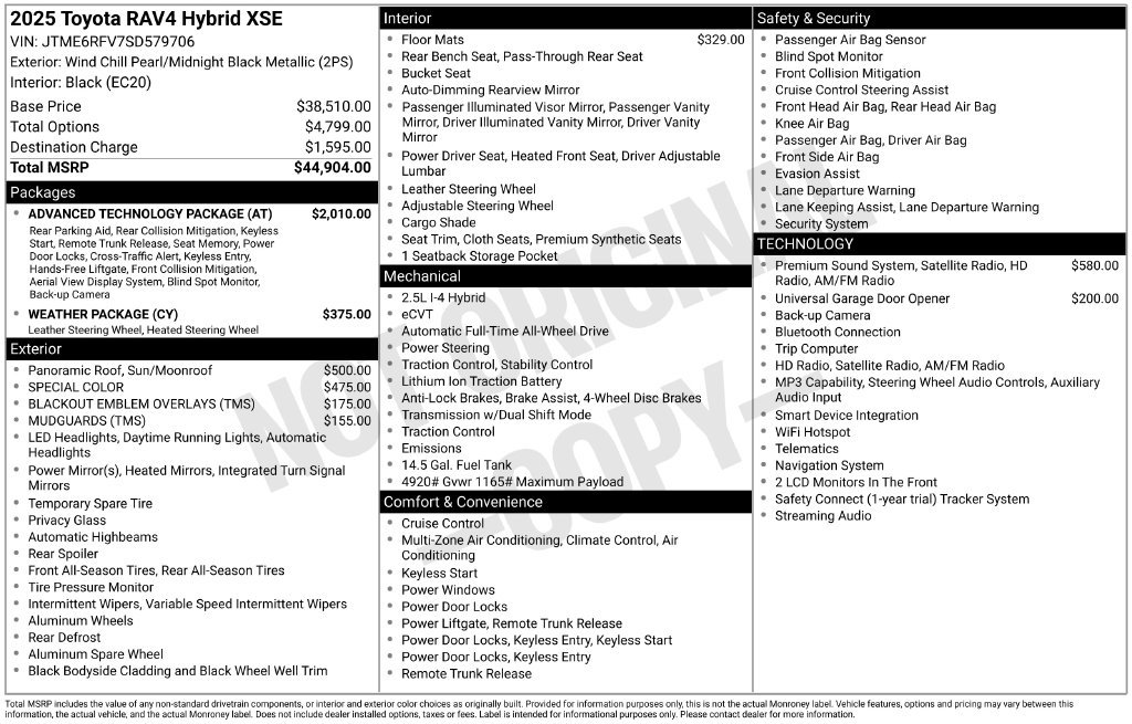 Used 2025 Toyota RAV4 XSE w/ Advanced Technology Package AWD/4WD image 3