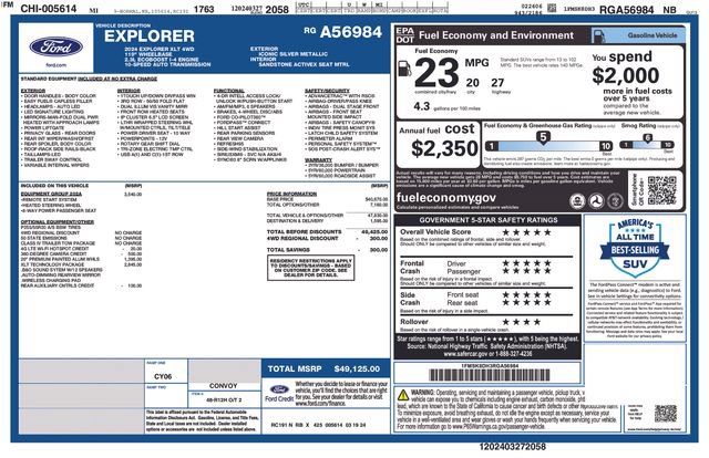 Used 2024 Ford Explorer XLT w/ Equipment Group 202A AWD/4WD image 1