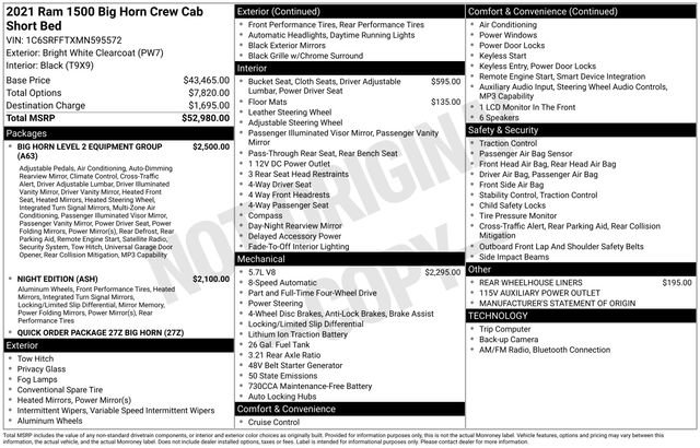Used 2021 RAM 1500 Big Horn AWD/4WD image 38