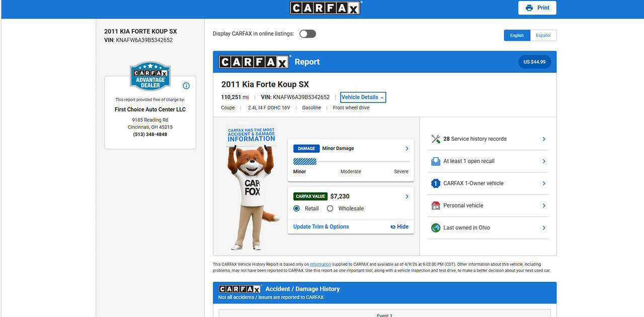 Used 2011 Kia Forte Koup SX w/ Leather Pkg image 2