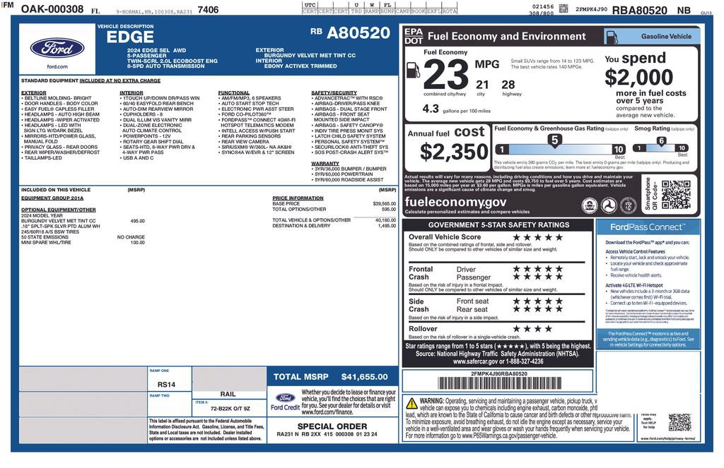 Used 2024 Ford Edge SEL AWD/4WD image 42