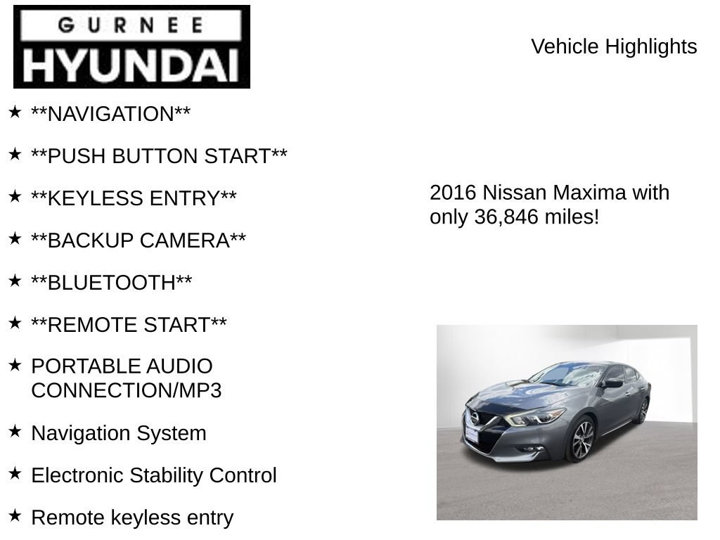 Used 2016 Nissan Maxima 3.5 S FWD image 7