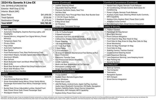 Certified 2024 Kia Sorento X-Line EX AWD/4WD image 34