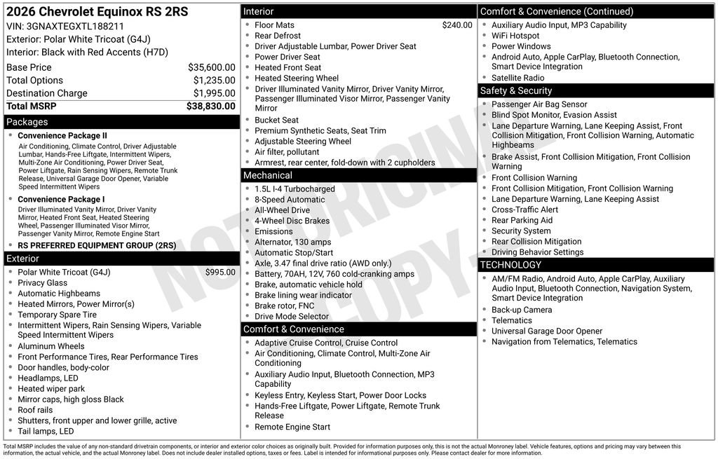 Used 2026 Chevrolet Equinox RS image 5